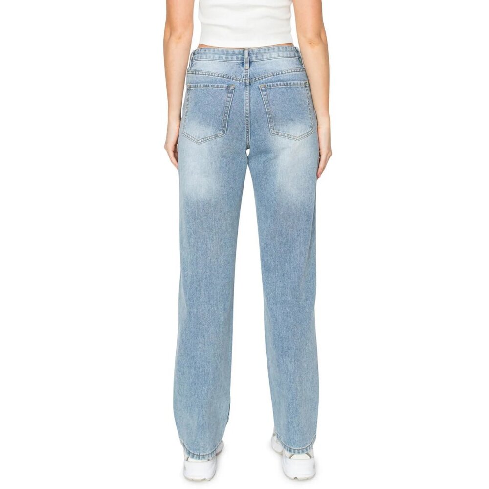 NWT Cali1850 Women's Floral Embroidered Light Blue Jeans Size 3/26 - Picture 10 of 12